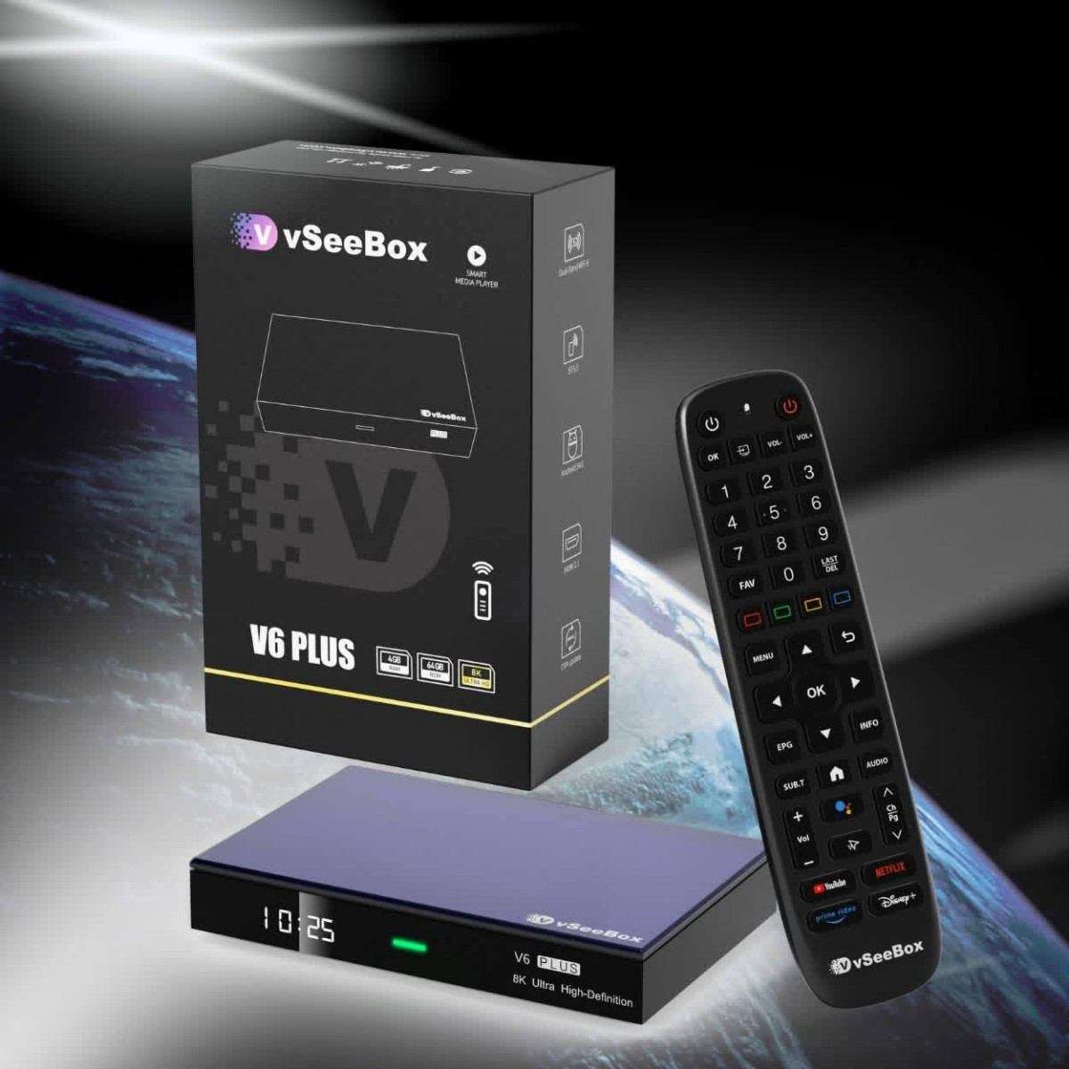 vSeeBox V6 Plus Android TV Box (2025 Latest) Upgraded from V3 Plus